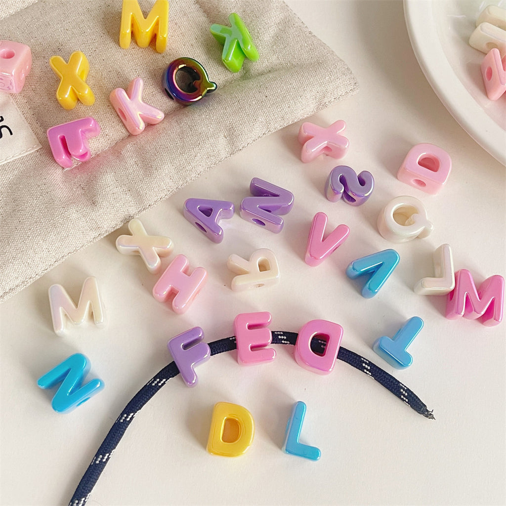 UV Acrylic Letter Beads(5pc)