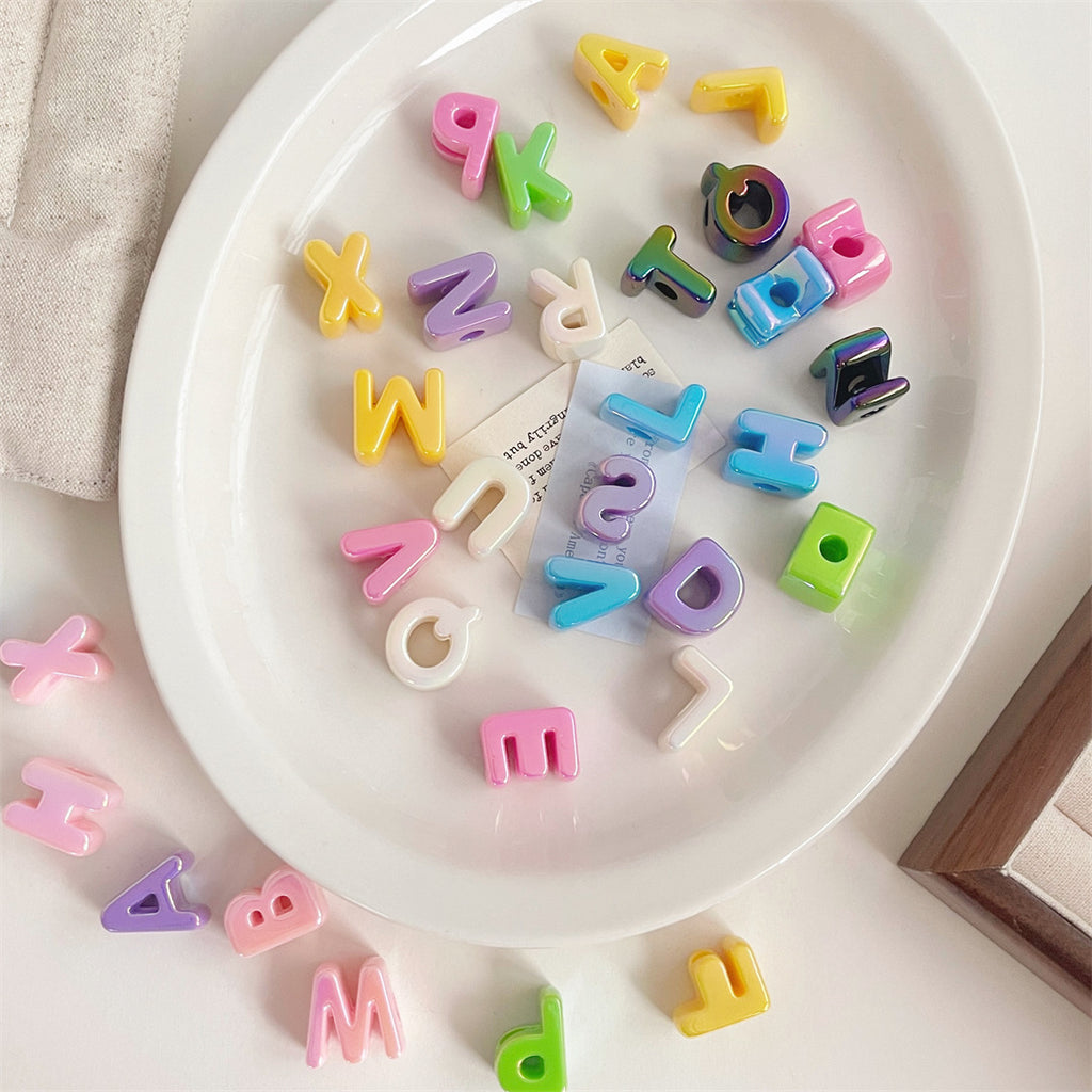 UV Acrylic Letter Beads(5pc)