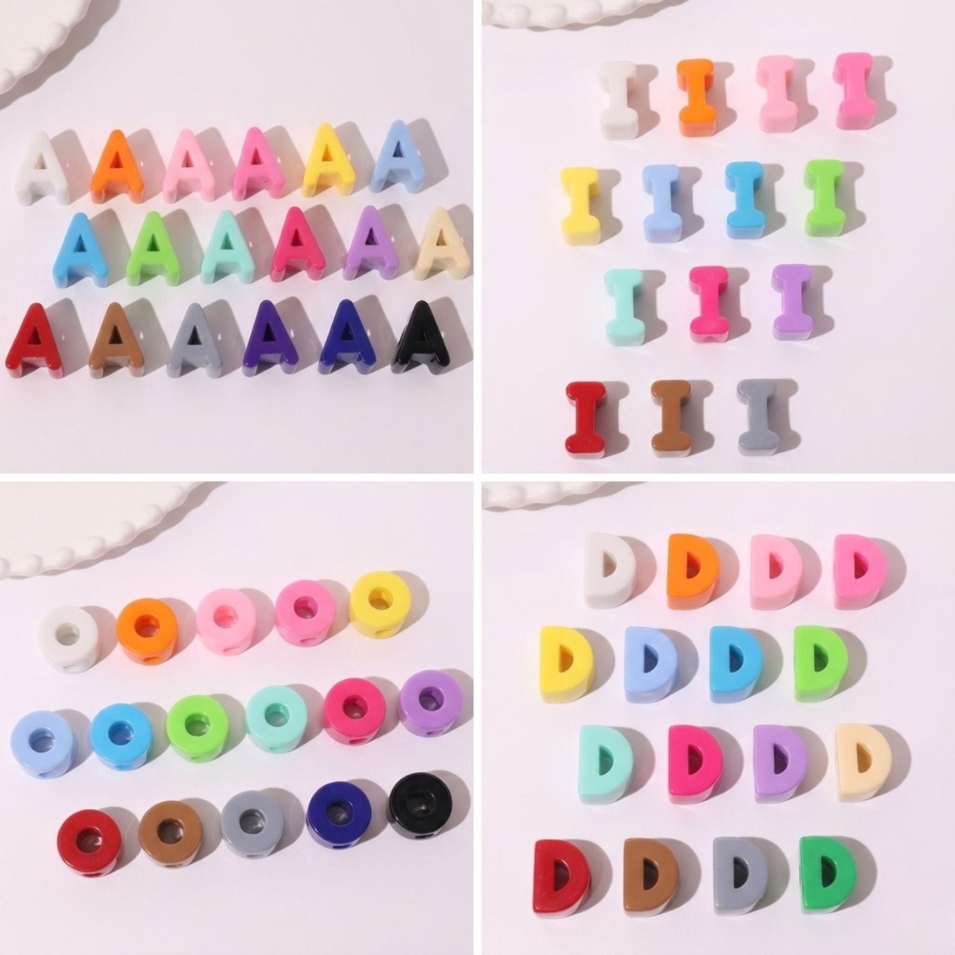Pastel color Acrylic Letter Beads(5pc)