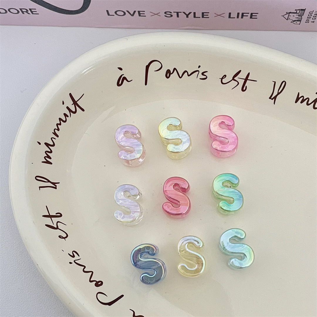 Crystal Acrylic Letter Beads(5pc)