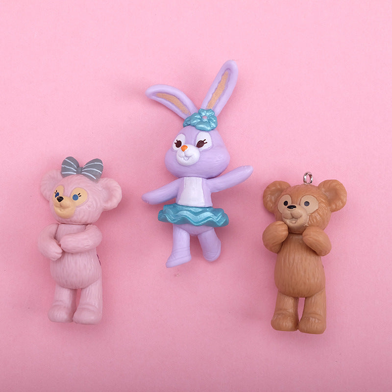Animal Charms with pin [Bunny/Teddy/Cat/Duck/Dog/Dino](1pc)