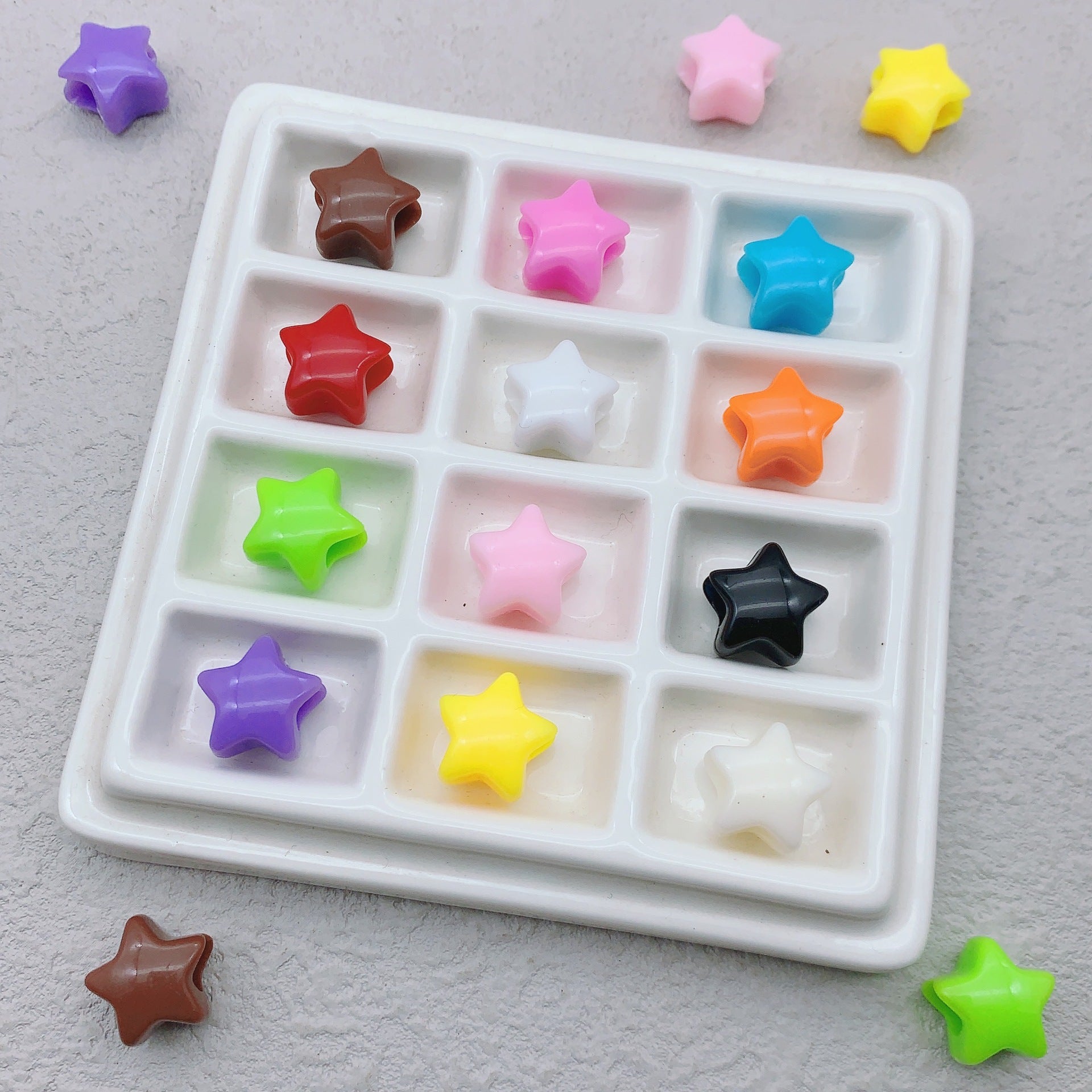 12mm Star / Heart Acrylic Beads (50pc)