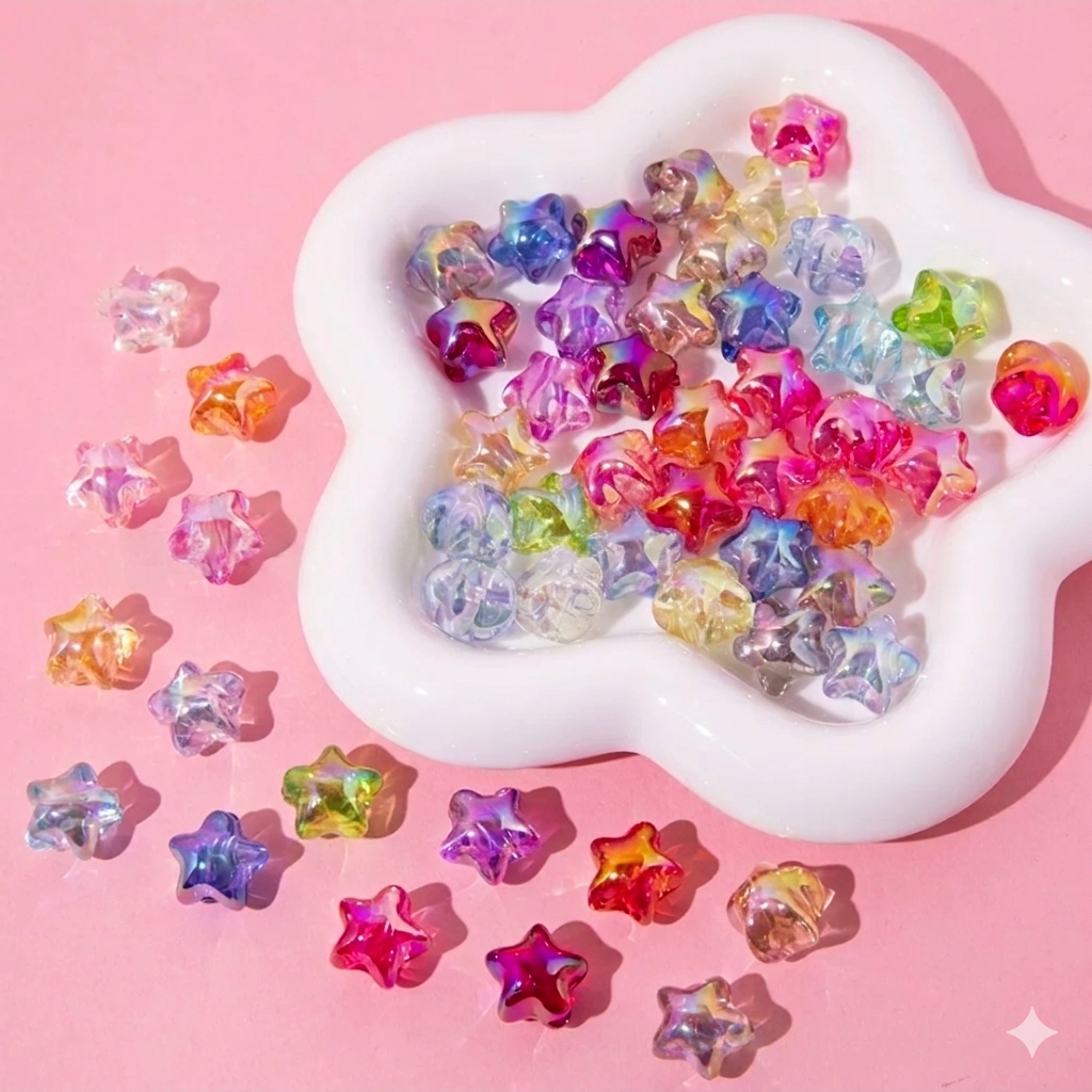 12mm UV Crystal Star Beads(20pc)
