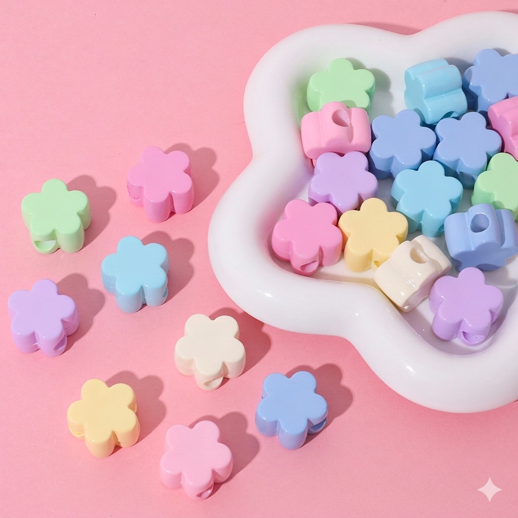 22mm Heart/Star/Flower Big Hole Beads (10pc)