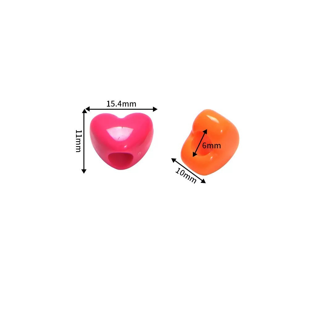 12mm Star / Heart Acrylic Beads (50pc)
