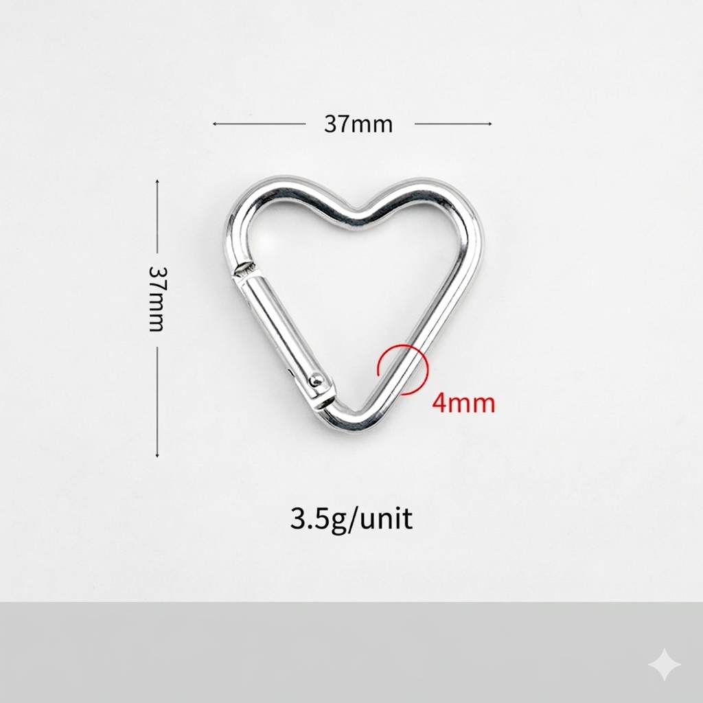 Heart / Pawbone Spring Clip(10pc)