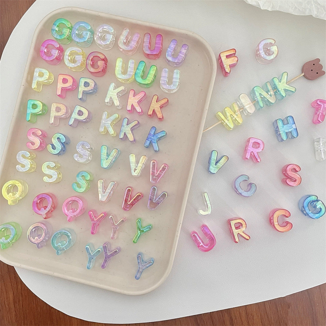 Crystal Acrylic Letter Beads(5pc)
