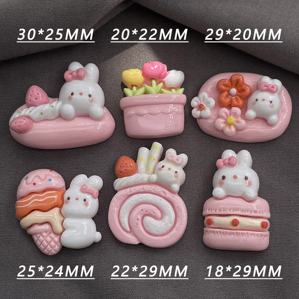 Cake Bunny Charms(10pc)